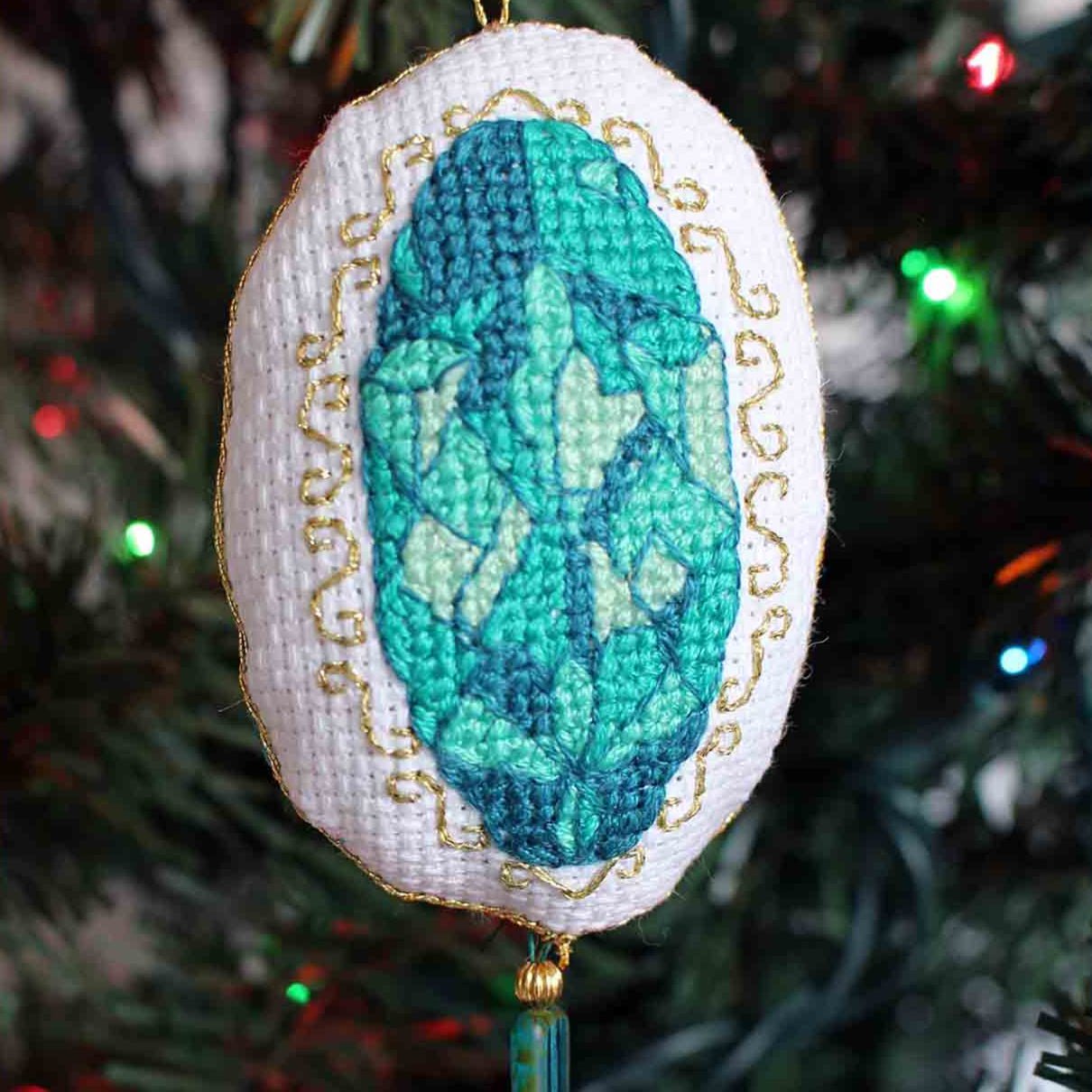 Jewel Ornaments Cross Stitch Pattern Download - Raspberry Lane Crafts