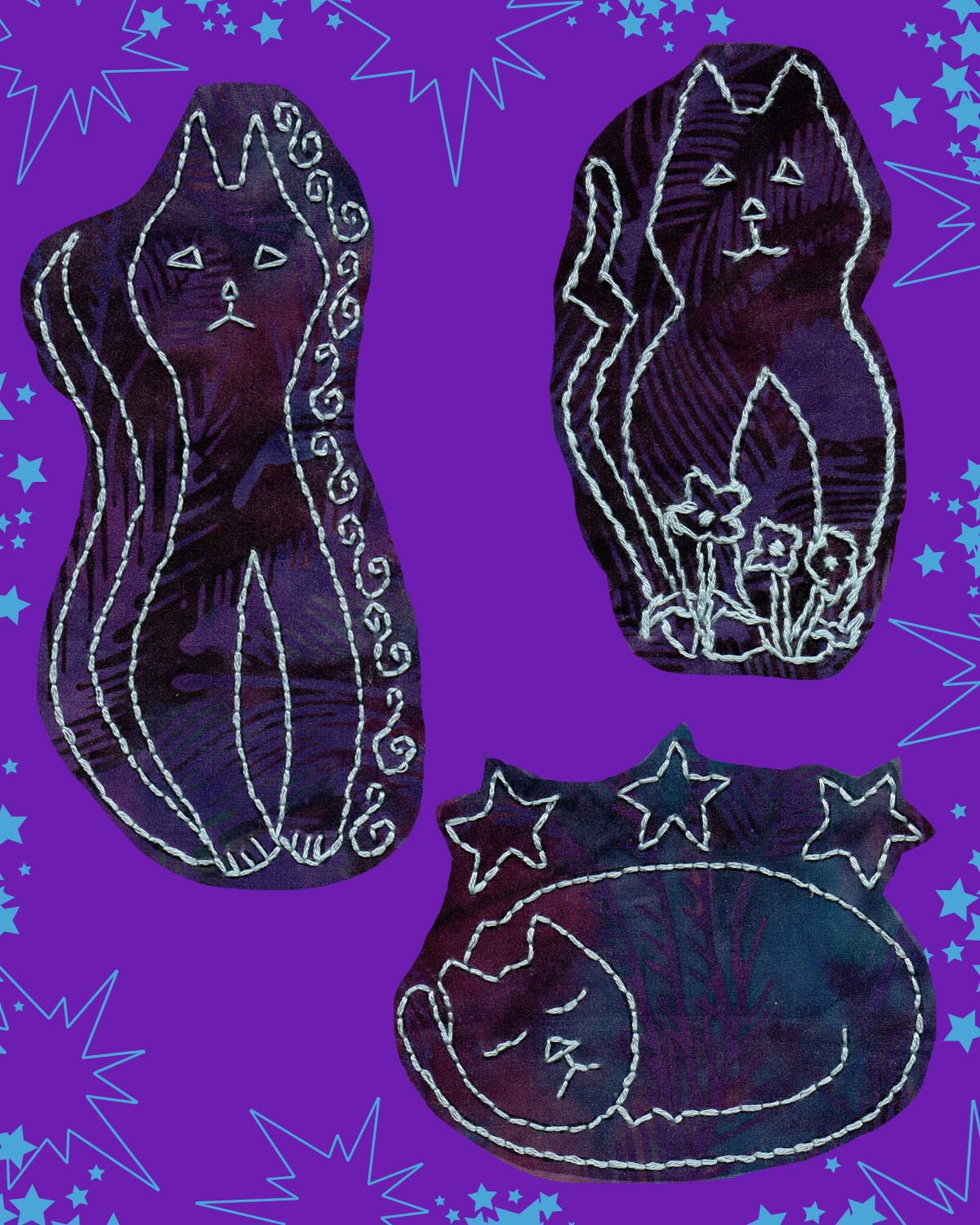Kitty Bazaar Embroidery Pattern Download - Raspberry Lane Crafts