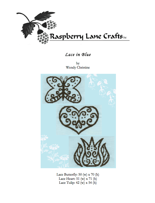 Lace in Blue Cross Stitch Pattern Download - Raspberry Lane Crafts