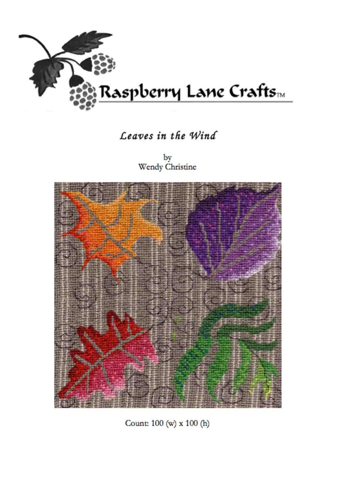 Leaves in the Wind Cross Stitch Pattern Download - Raspberry Lane Crafts