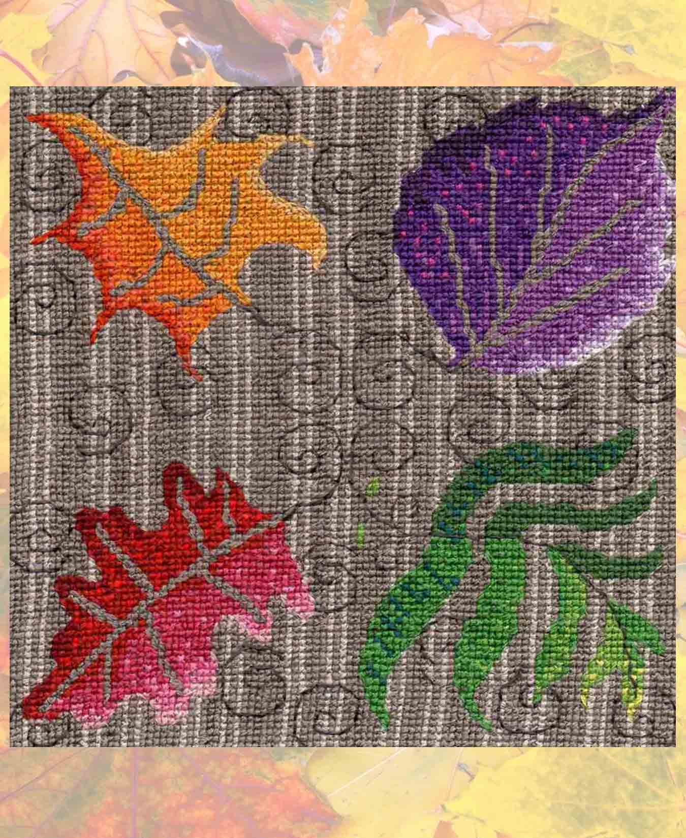 Leaves in the Wind Cross Stitch Pattern Download - Raspberry Lane Crafts