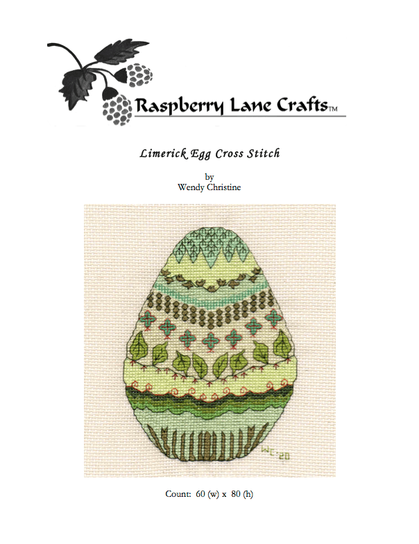 Limerick Egg Cross Stitch Pattern Download - Raspberry Lane Crafts