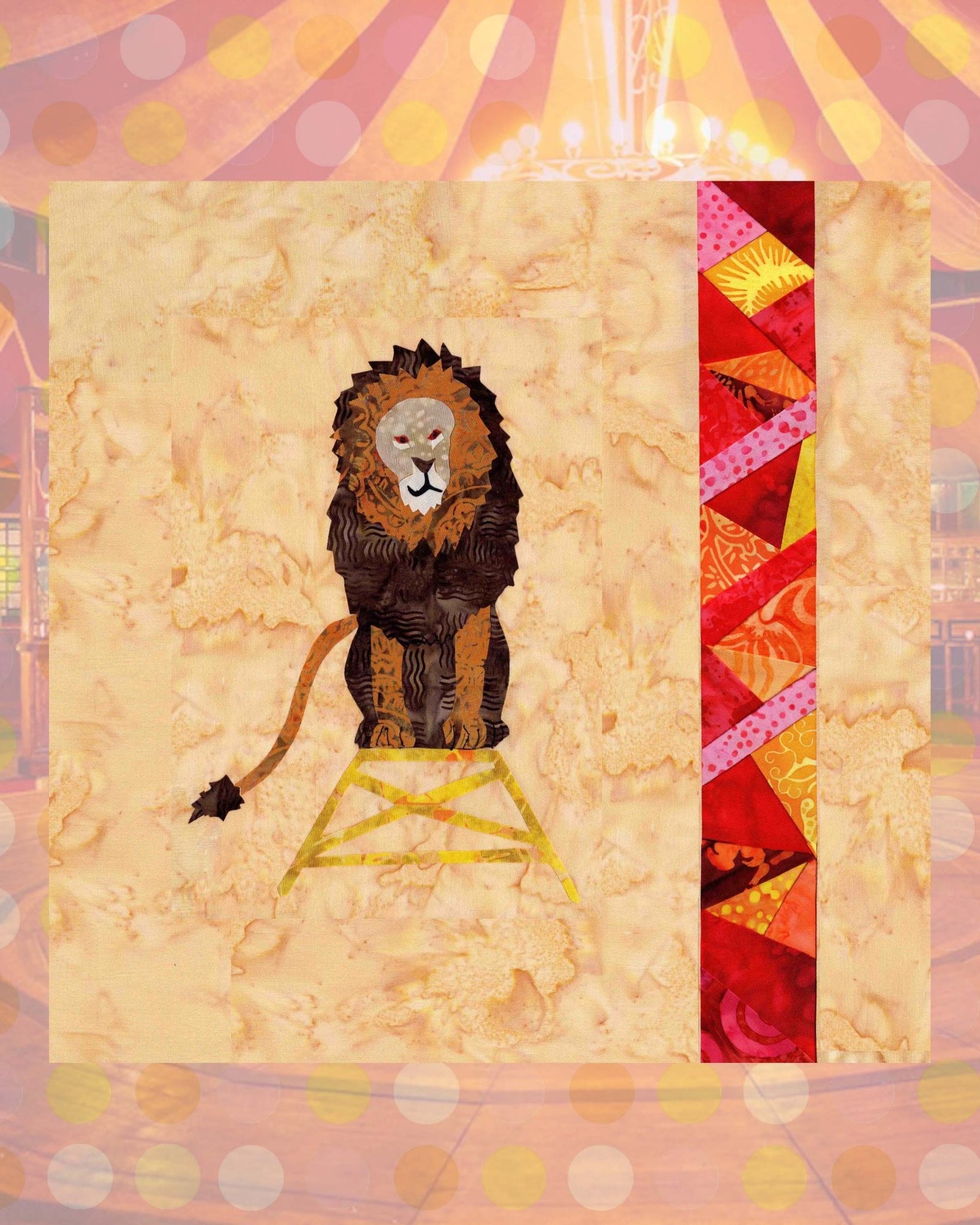 Lion with Stained Glass Quilt Pattern Download - Raspberry Lane Crafts