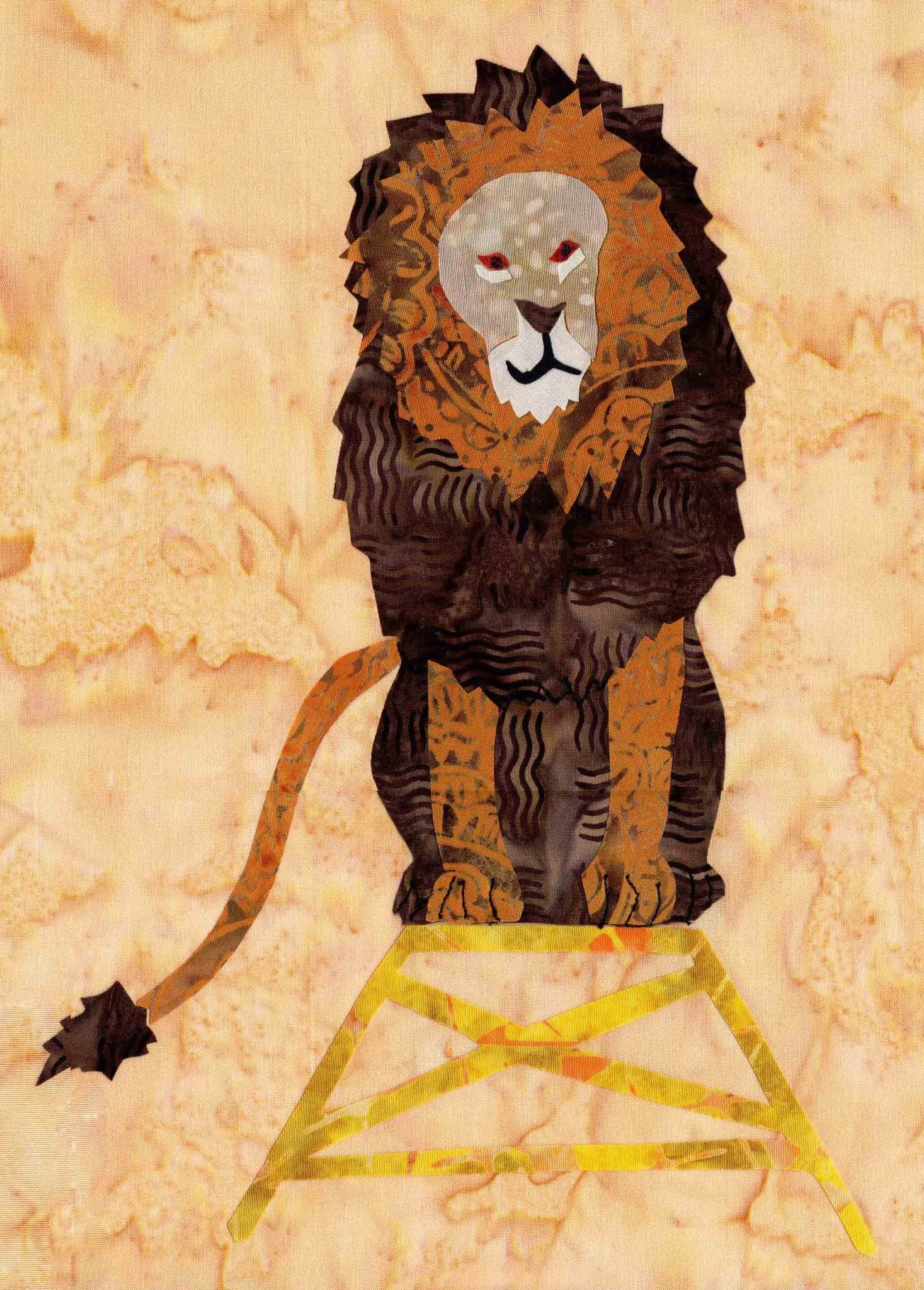 Lion with Stained Glass Quilt Pattern Download - Raspberry Lane Crafts