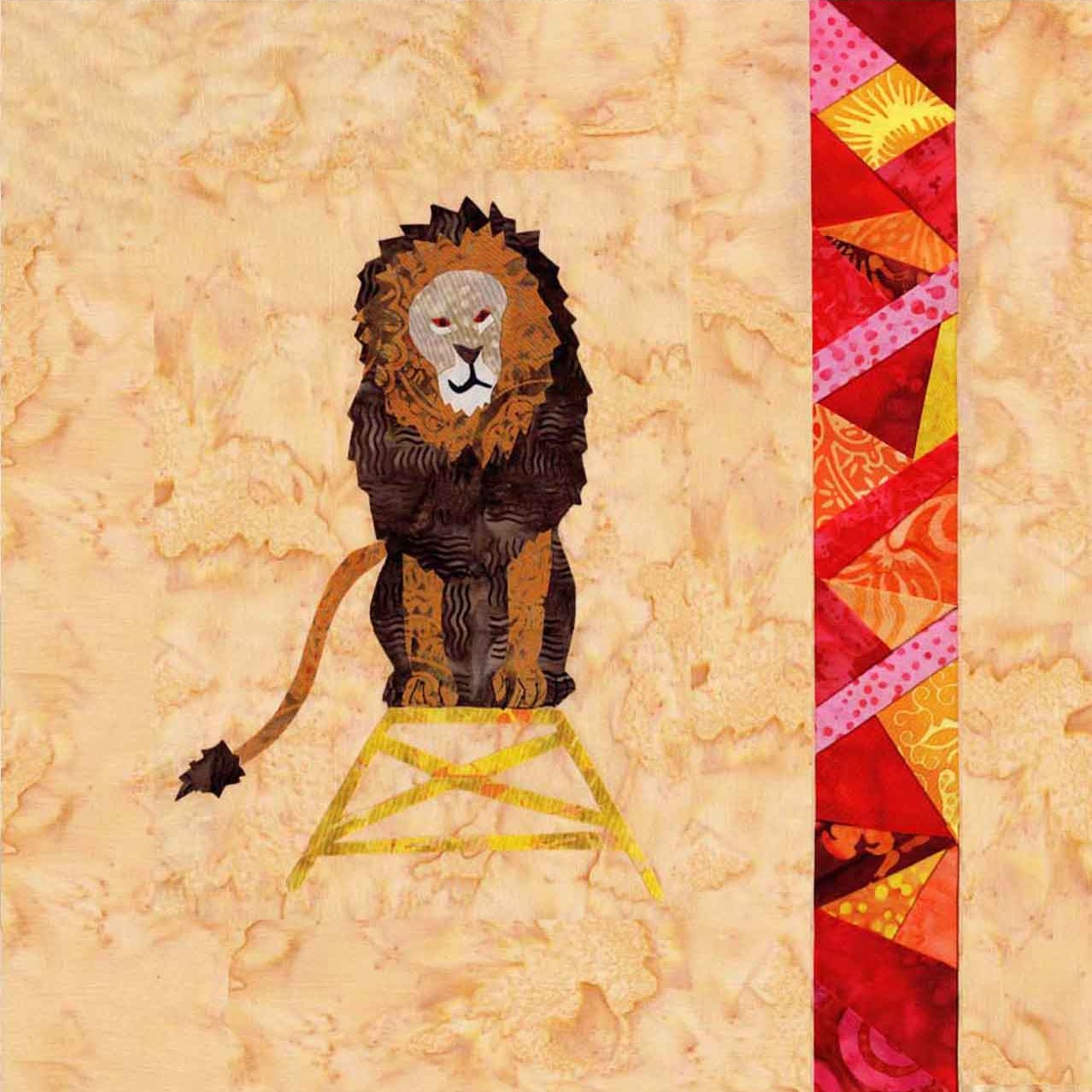 Lion with Stained Glass Quilt Pattern Download - Raspberry Lane Crafts