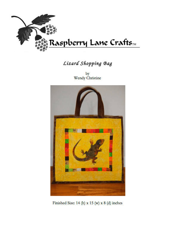 Lizard Shopping Bag Pattern Download - Raspberry Lane Crafts