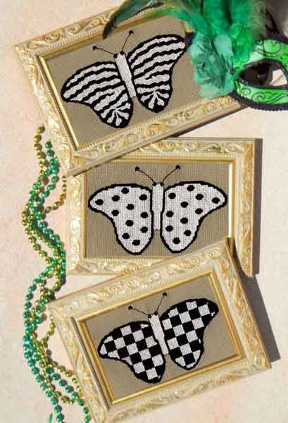 Mardi Gras Butterfly Cross Stitch Pattern Download - Raspberry Lane Crafts