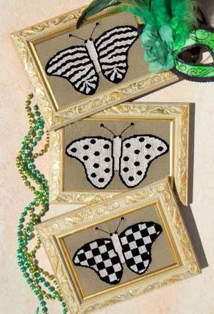 Mardi Gras Butterfly Cross Stitch Pattern Download - Raspberry Lane Crafts