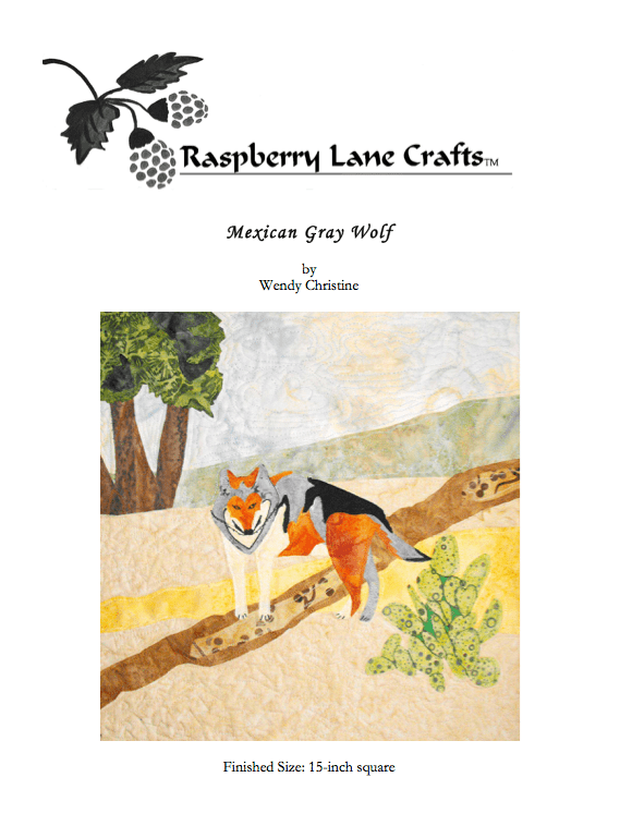 Mexican Gray Wolf Quilt Pattern Download - Raspberry Lane Crafts
