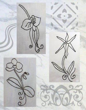 Orchid Fragrance Embroidery Pattern Download - Raspberry Lane Crafts