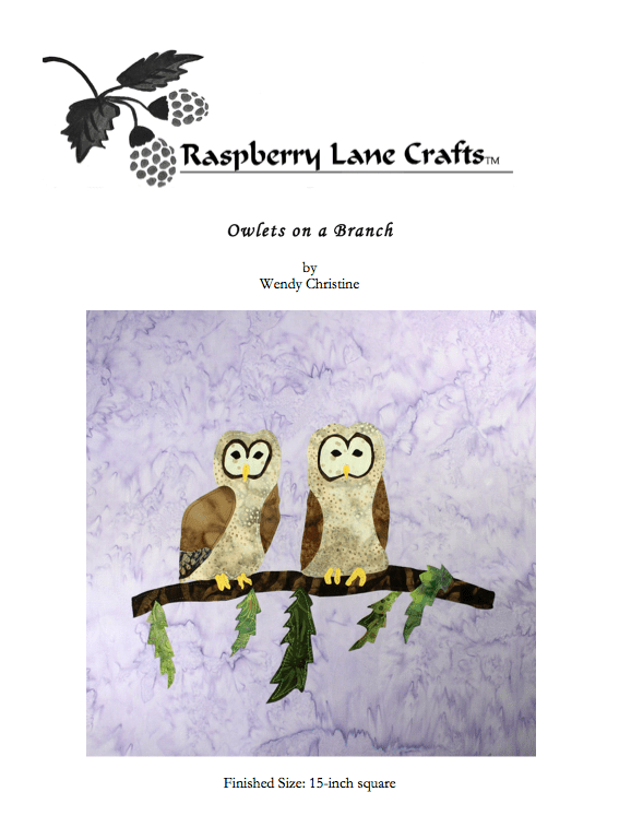 Owlets on a Branch Quilt Pattern Download - Raspberry Lane Crafts