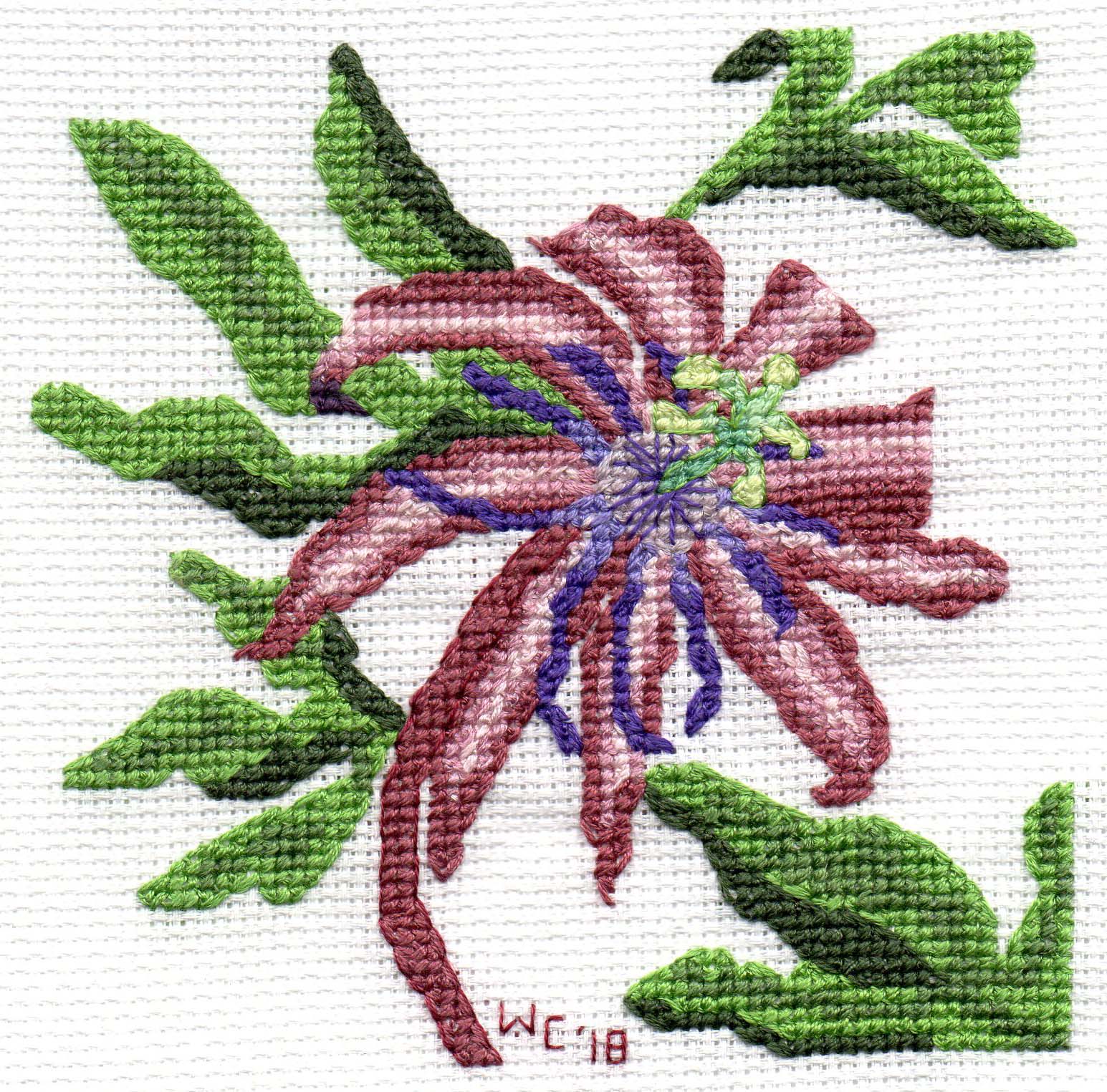 Passion Flower Cross Stitch Pattern Download - Raspberry Lane Crafts