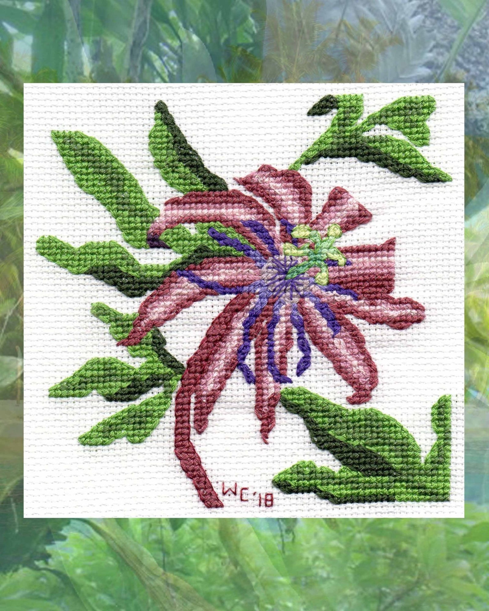 Passion Flower Cross Stitch Pattern Download - Raspberry Lane Crafts