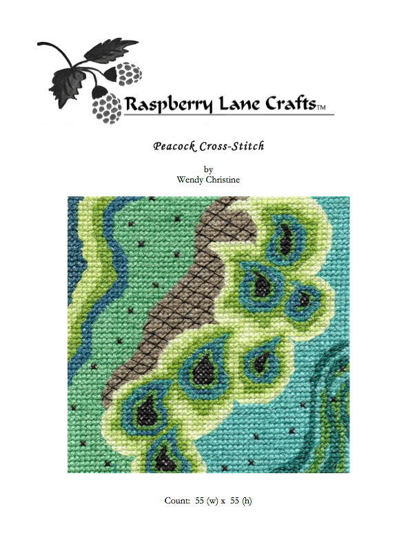 Peacock Cross Stitch Pattern Download - Raspberry Lane Crafts
