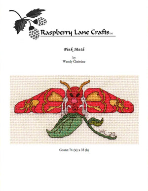 Pink Moth Cross Stitch Pattern Download - Raspberry Lane Crafts