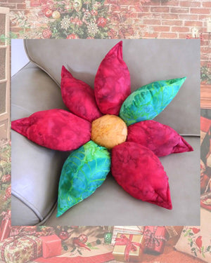 Poinsettia Pillow Quilt Pattern Download - Raspberry Lane Crafts