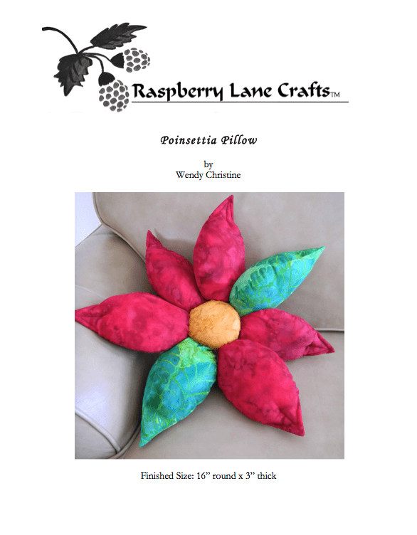 Poinsettia Pillow Quilt Pattern Download - Raspberry Lane Crafts