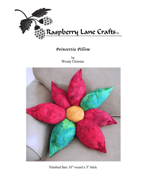Poinsettia Pillow Quilt Pattern Download - Raspberry Lane Crafts