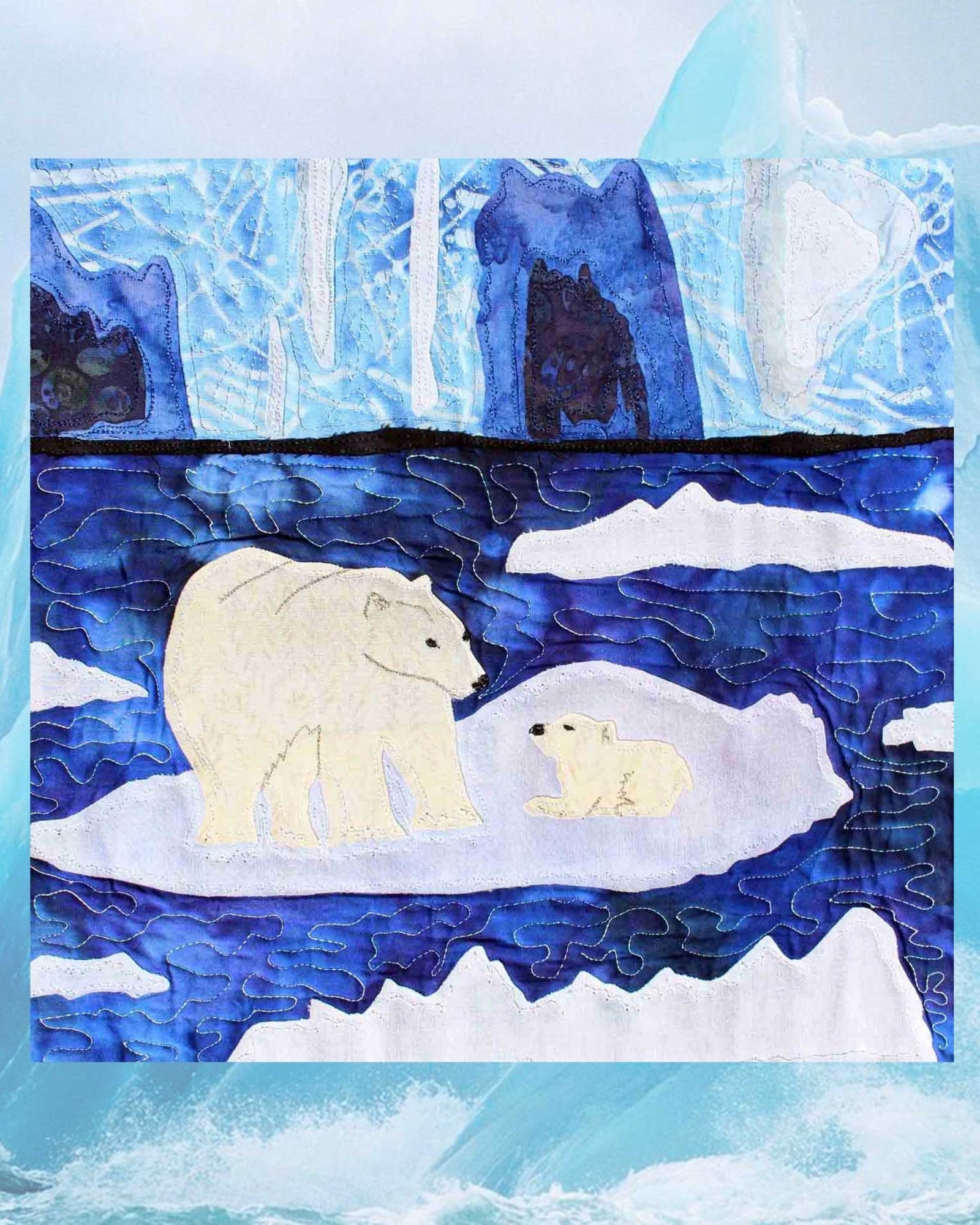 Polar Bear with Cub Quilt Pattern Download - Raspberry Lane Crafts