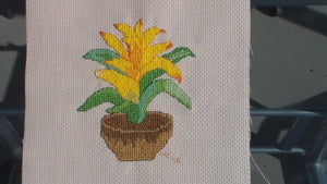Yellow Bromeliad Cross Stitch (PDF Pattern)
