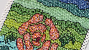 Blue Stone Beaded Cross Stitch (PDF Pattern)