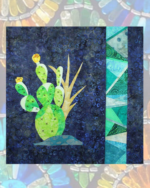 Prickly Pear with Stained Glass Quilt Pattern Download - Raspberry Lane Crafts