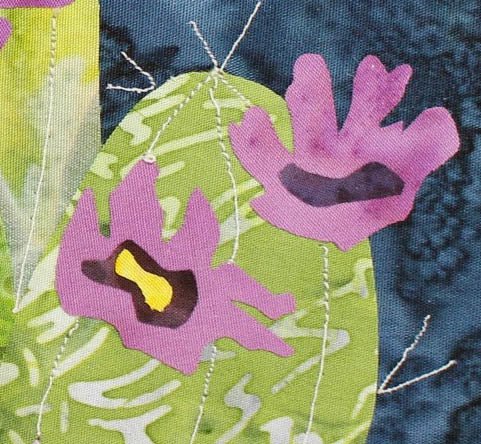 Purple Cactus with Stained Glass Quilt Pattern Download - Raspberry Lane Crafts