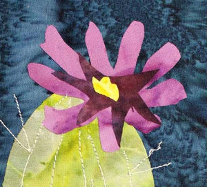 Purple Cactus with Stained Glass Quilt Pattern Download - Raspberry Lane Crafts
