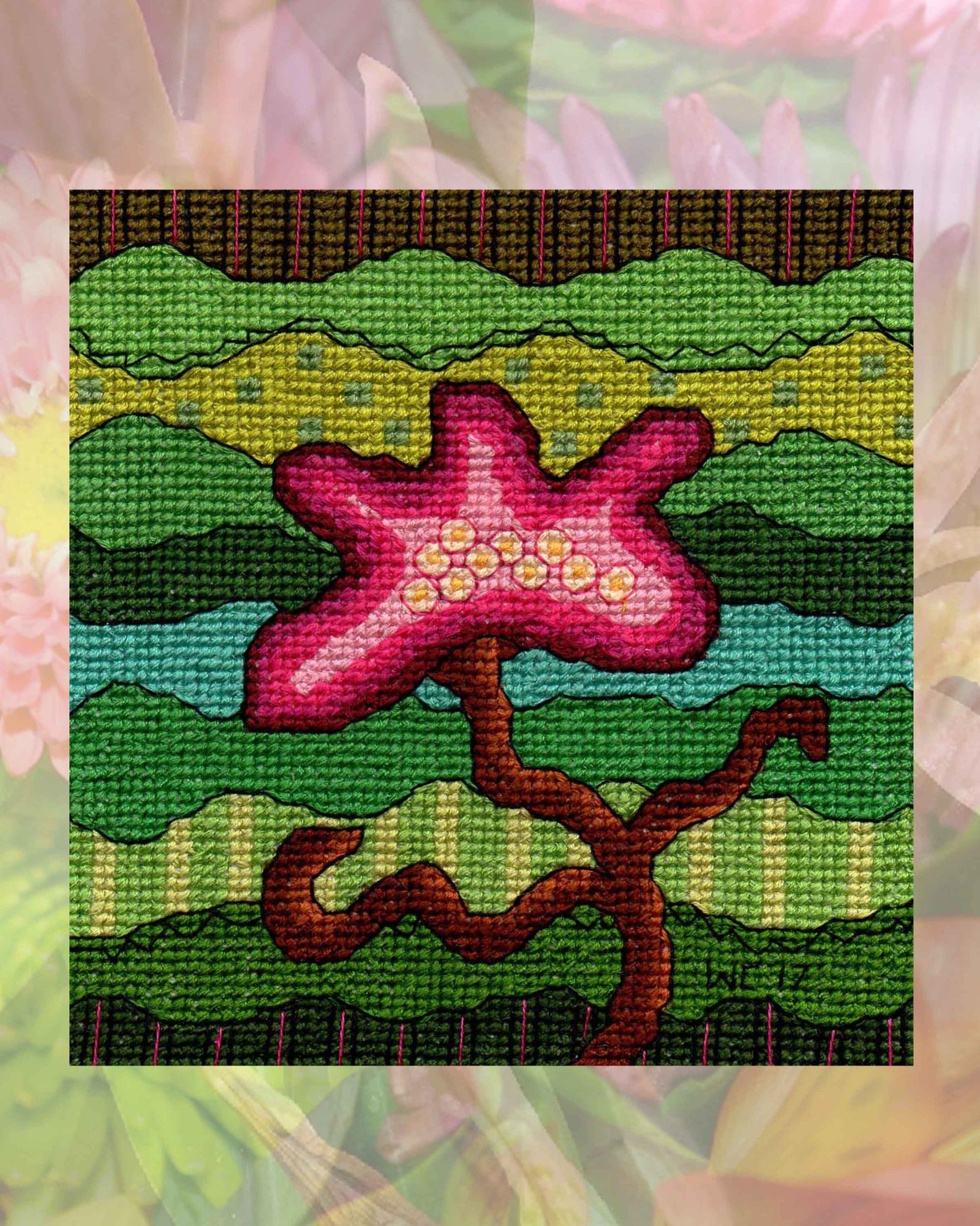 Purple Flower for Mom Cross Stitch Pattern Download - Raspberry Lane Crafts