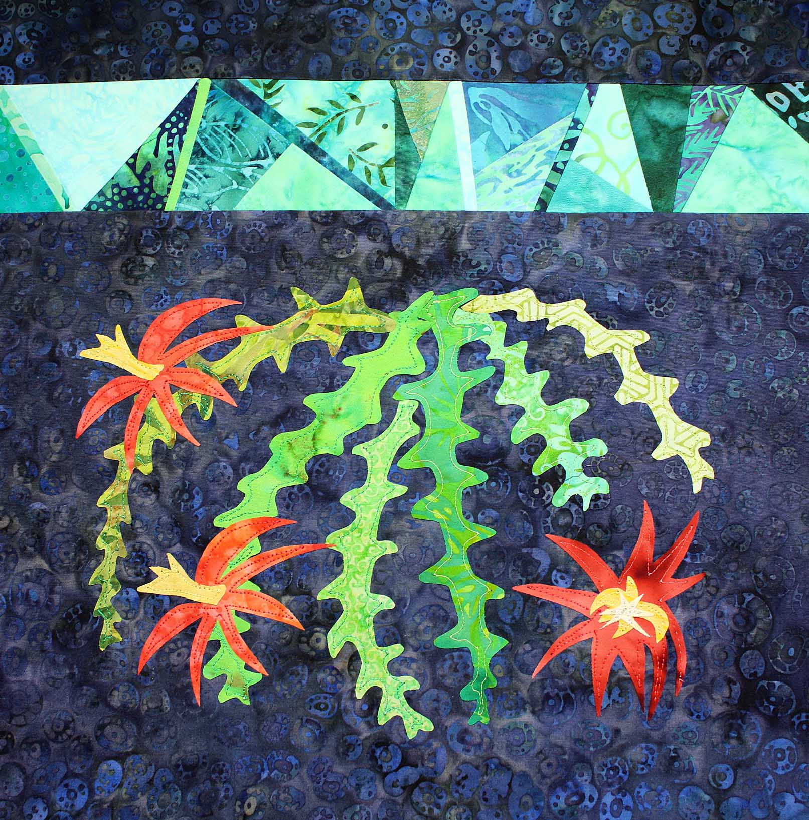 Ric Rac Cactus with Stained Glass Quilt Pattern Download - Raspberry Lane Crafts