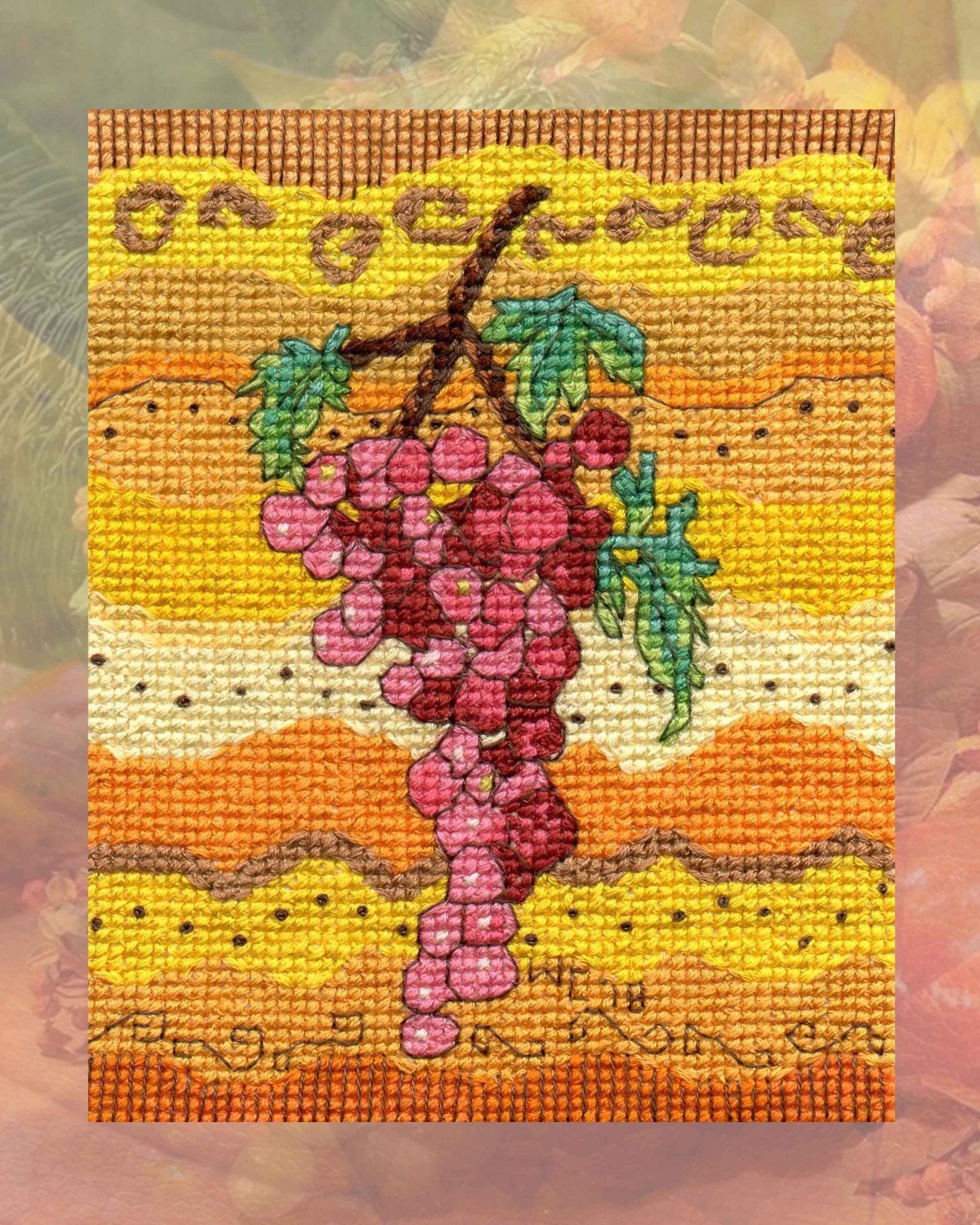 Rosanella Grapes Cross Stitch Pattern Download - Raspberry Lane Crafts