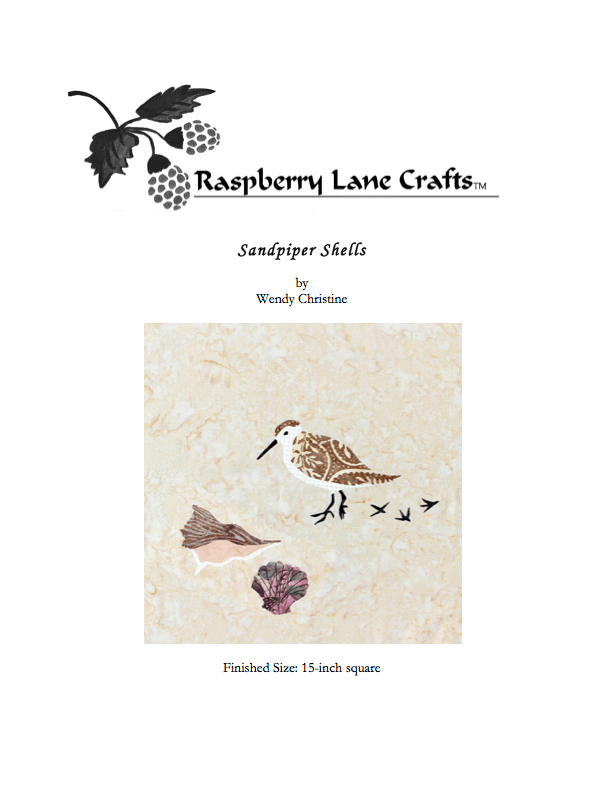Sandpiper and the Shells Quilt Pattern Download - Raspberry Lane Crafts