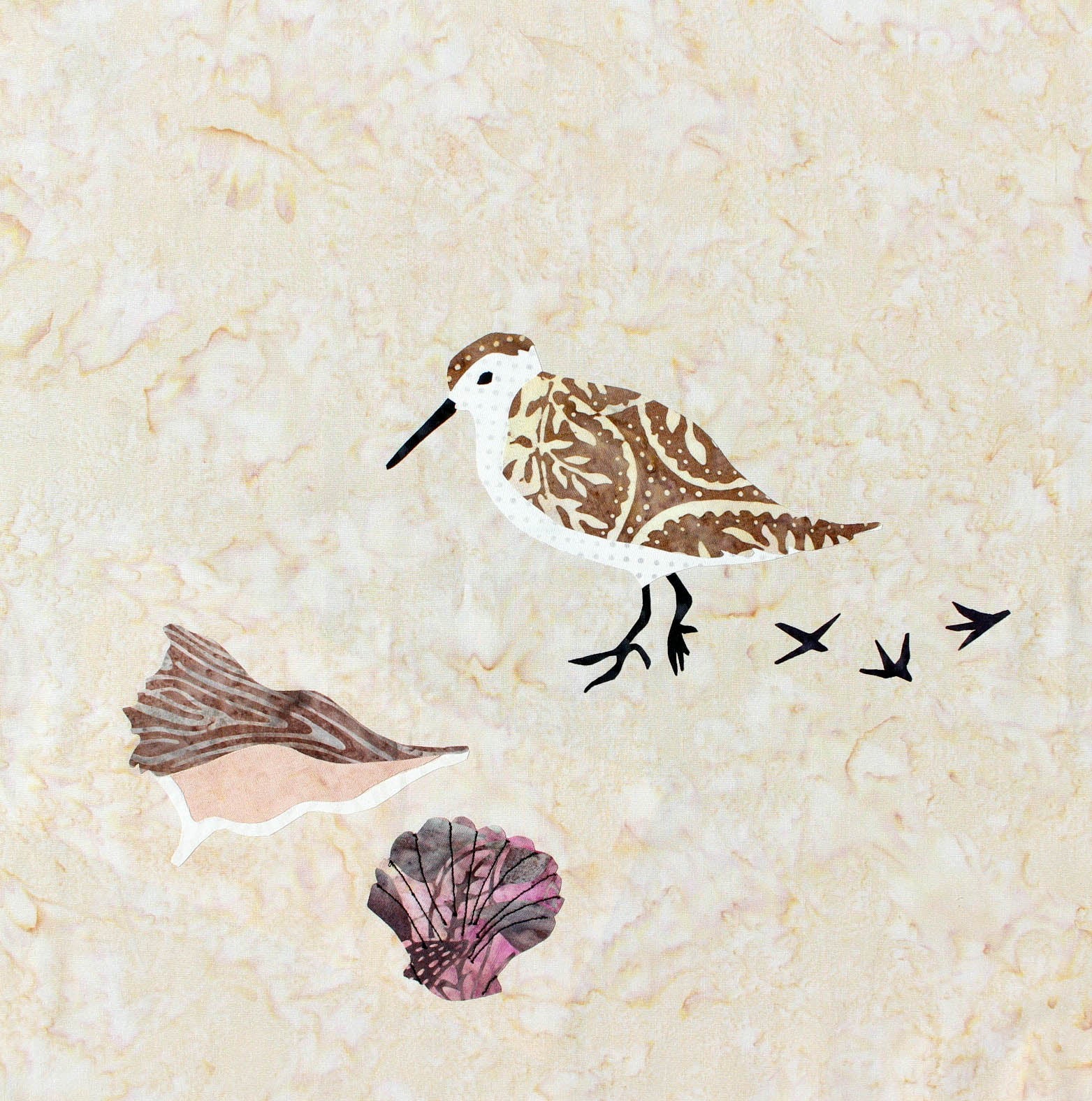 Sandpiper and the Shells Quilt Pattern Download - Raspberry Lane Crafts