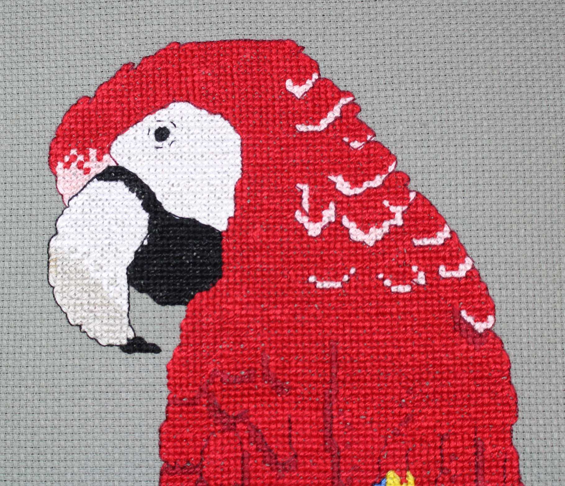 Scarlet Macaw on Clay Cliffs Cross Stitch Pattern Download - Raspberry Lane Crafts