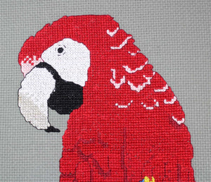 Scarlet Macaw on Clay Cliffs Cross Stitch Pattern Download - Raspberry Lane Crafts