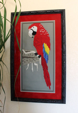 Scarlet Macaw on Clay Cliffs Cross Stitch Pattern Download - Raspberry Lane Crafts
