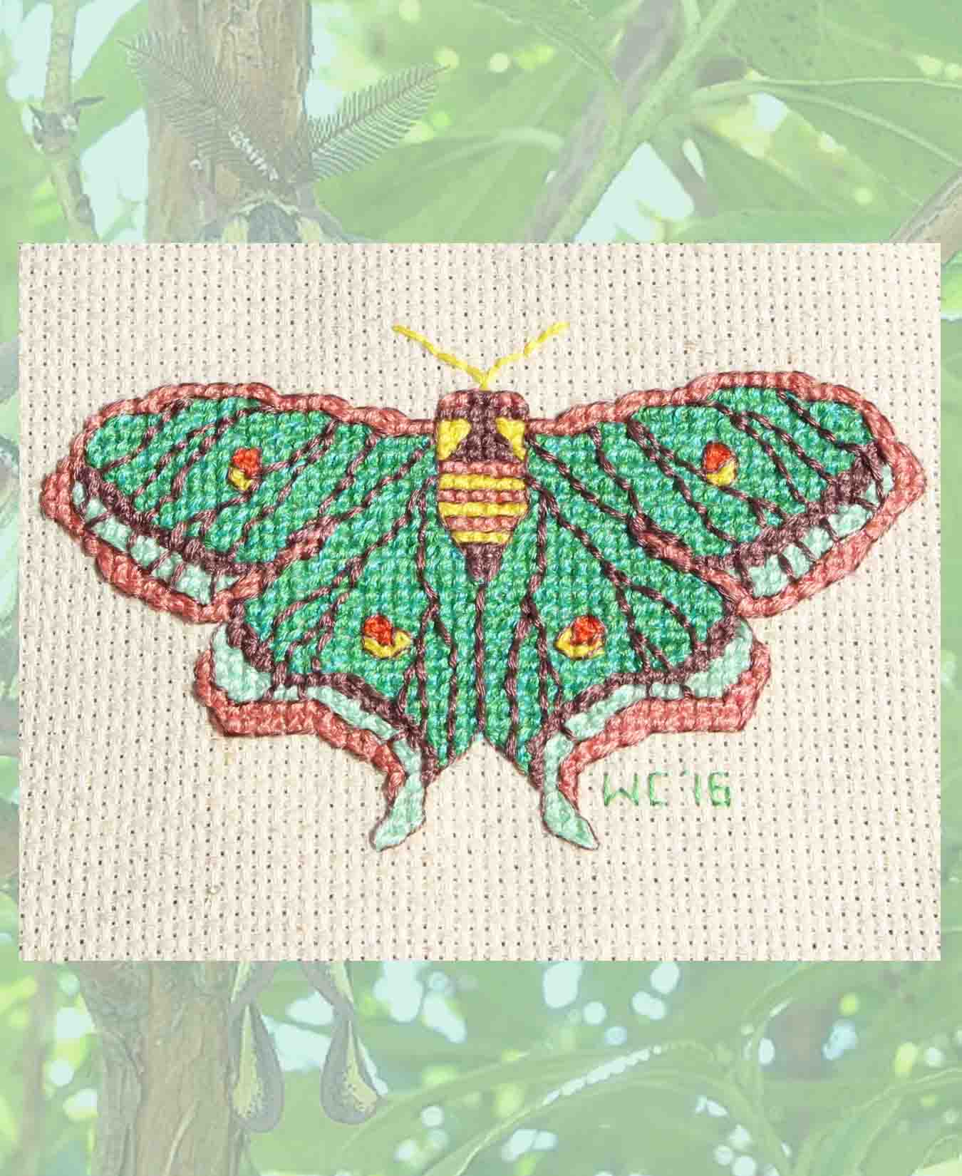 Spanish Moon Moth Cross Stitch Pattern Download - Raspberry Lane Crafts