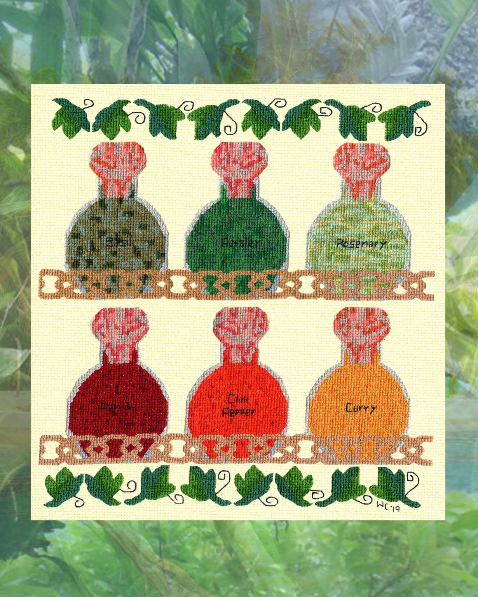 Spices and Leaves Cross Stitch Pattern Download - Raspberry Lane Crafts