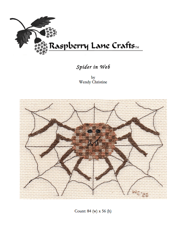 Spider in Web Cross Stitch Pattern Download - Raspberry Lane Crafts