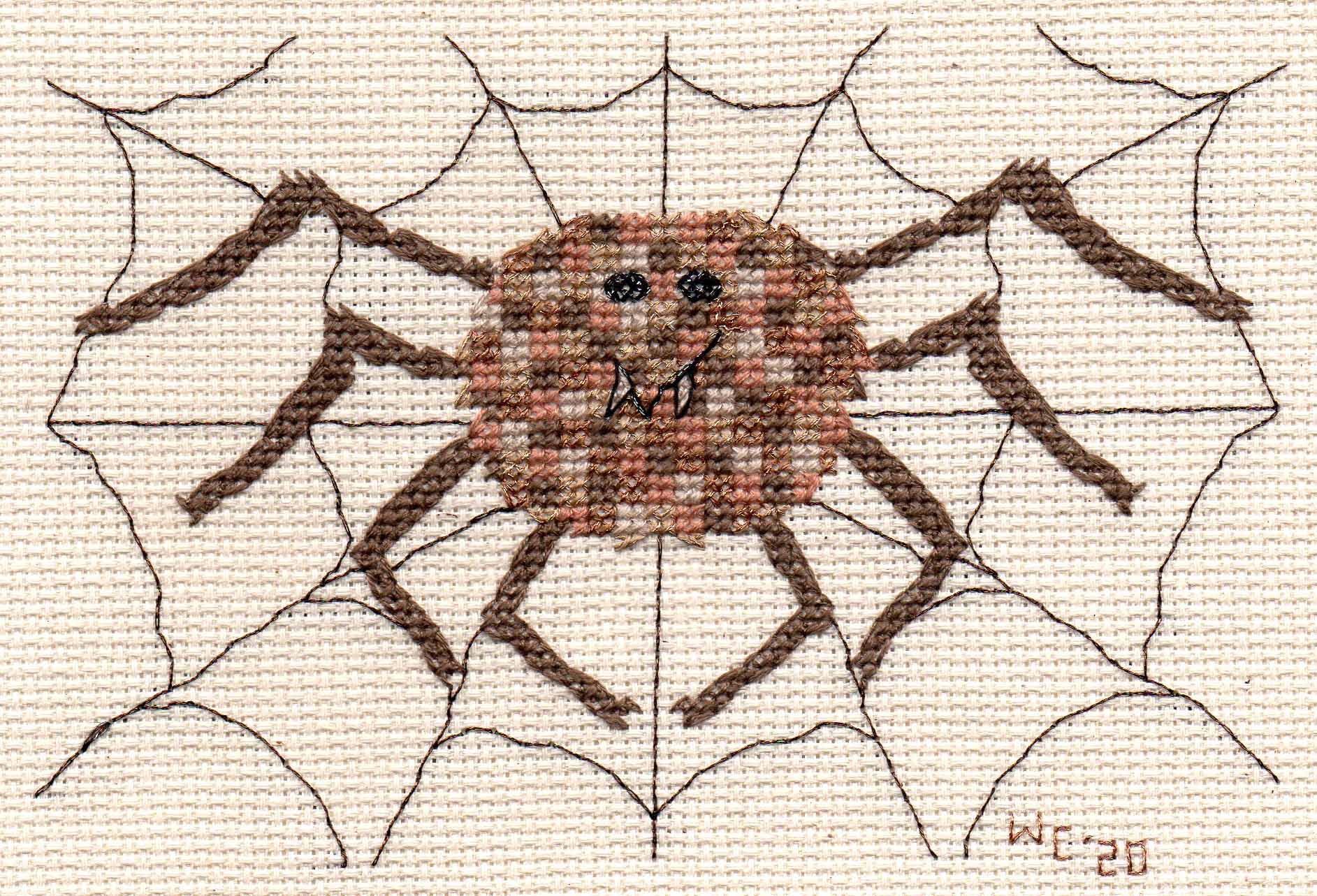 Spider in Web Cross Stitch Pattern Download - Raspberry Lane Crafts