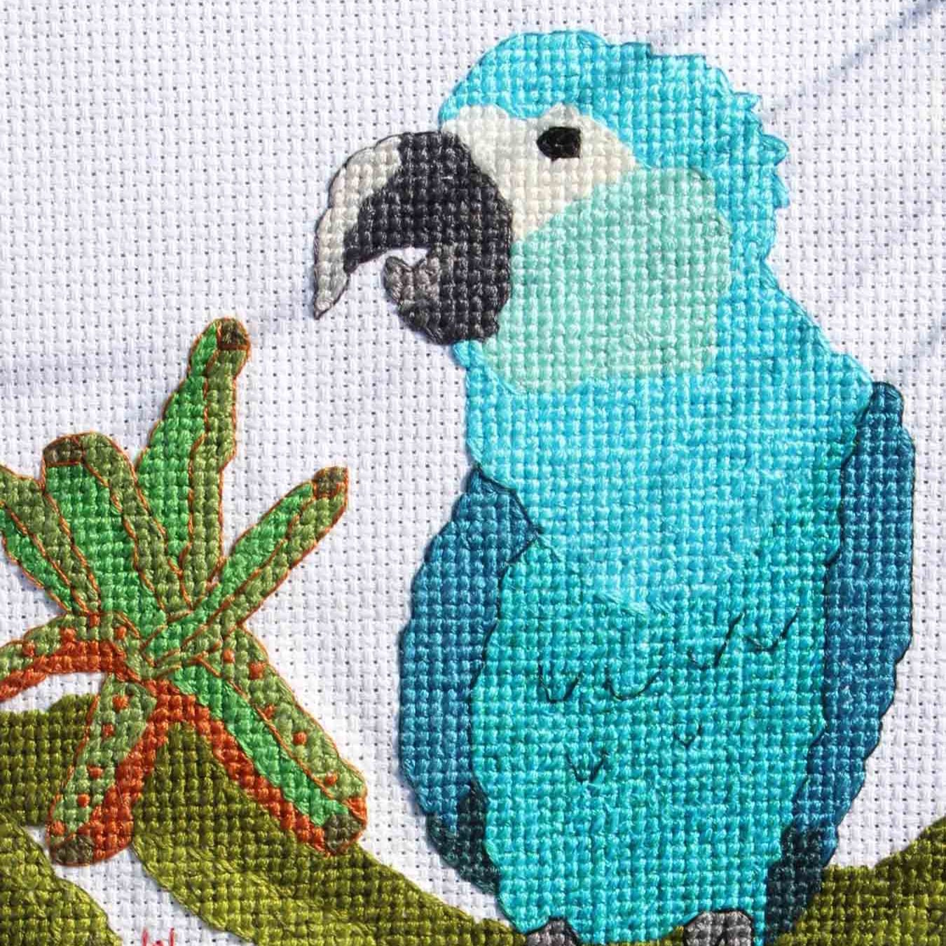 Spix's Macaw Cross Stitch Pattern Download - Raspberry Lane Crafts