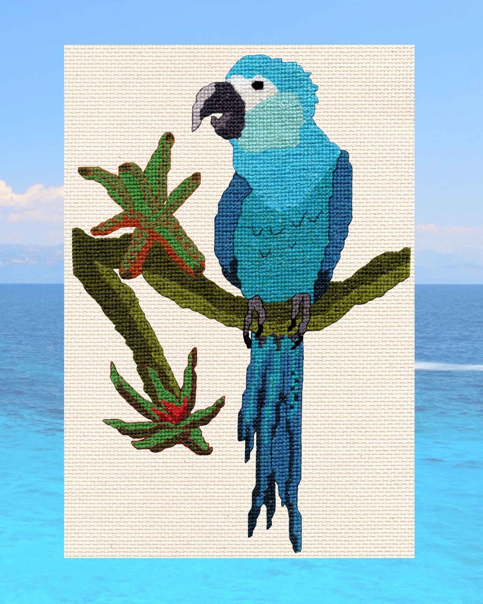 Spix's Macaw Cross Stitch Pattern Download - Raspberry Lane Crafts
