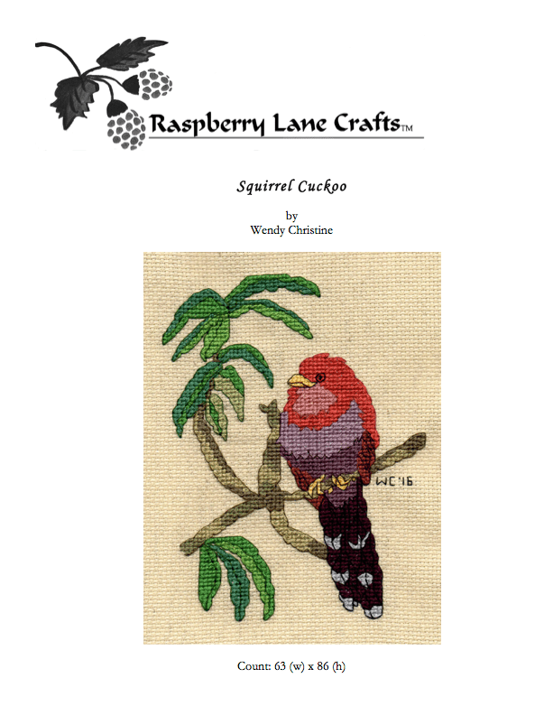 Squirrel Cuckoo Cross Stitch Pattern Download - Raspberry Lane Crafts