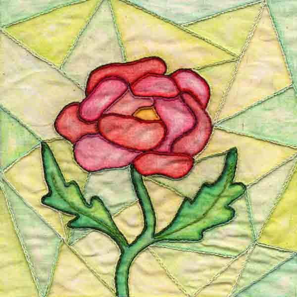 Stained Glass Flowers Embroidery Pattern Download - Raspberry Lane Crafts