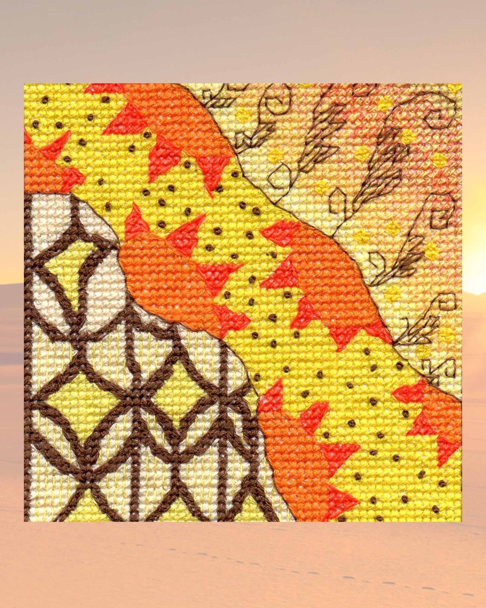 Sunburst Cross Stitch Pattern Download - Raspberry Lane Crafts