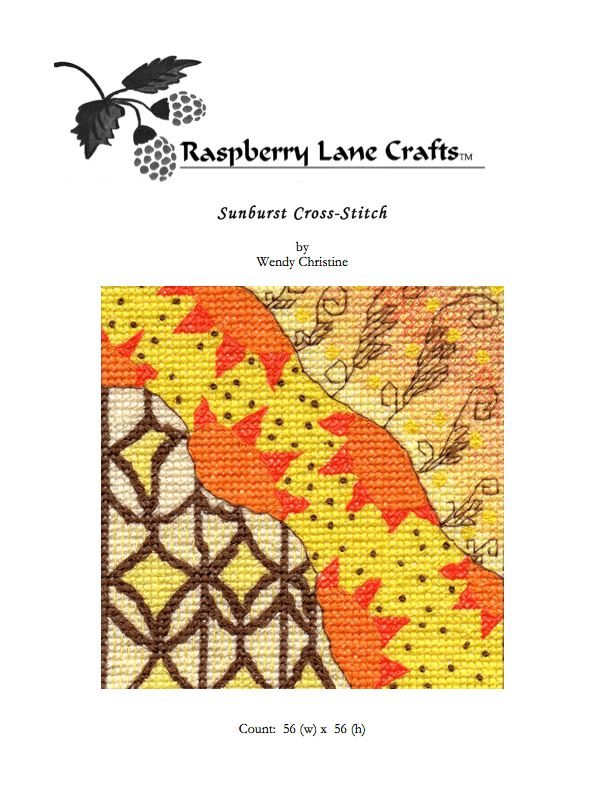 Sunburst Cross Stitch Pattern Download - Raspberry Lane Crafts
