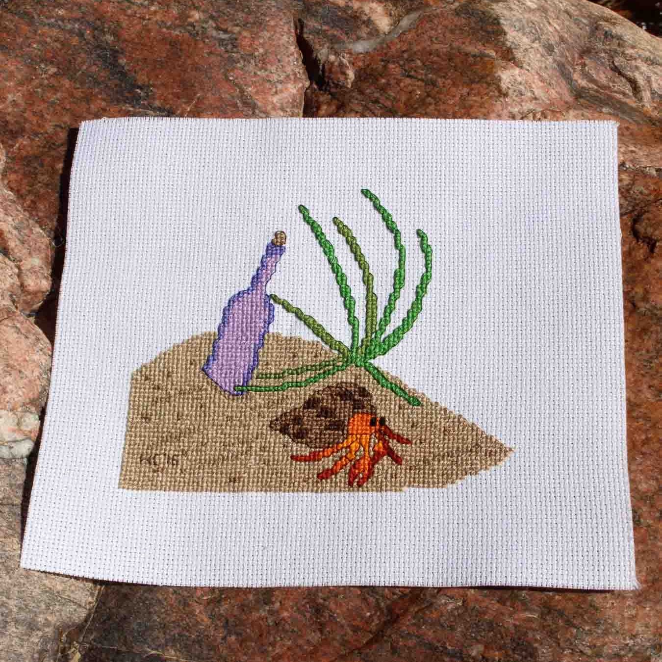 The Crab and the Bottle Cross Stitch Pattern Download - Raspberry Lane Crafts