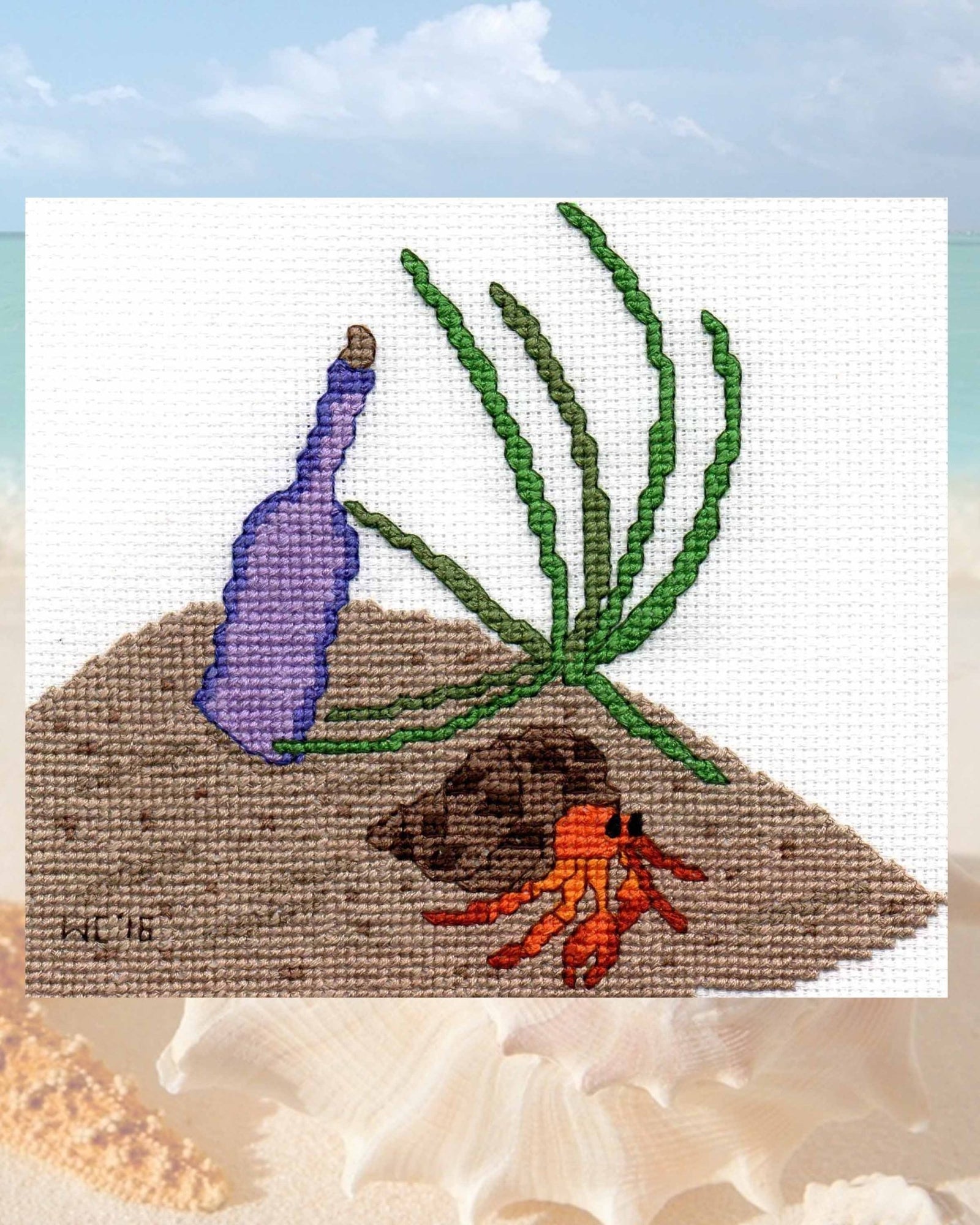 The Crab and the Bottle Cross Stitch Pattern Download - Raspberry Lane Crafts
