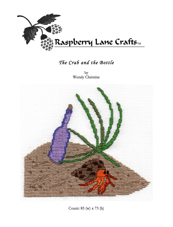 The Crab and the Bottle Cross Stitch Pattern Download - Raspberry Lane Crafts