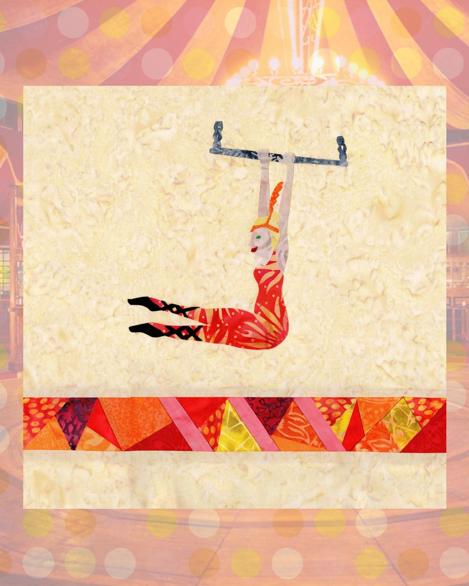 Trapeze Artist with Stained Glass Quilt Pattern Download - Raspberry Lane Crafts